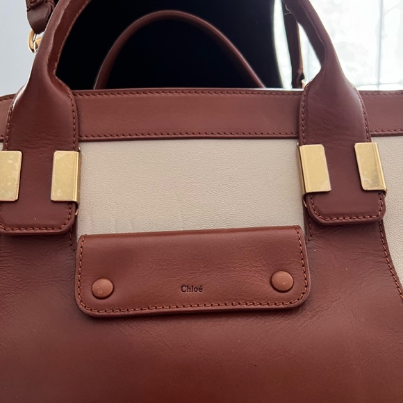 Chloé Alice leather shoulder bag in beige & brown + certificate of authenticity - Picture 6 of 9